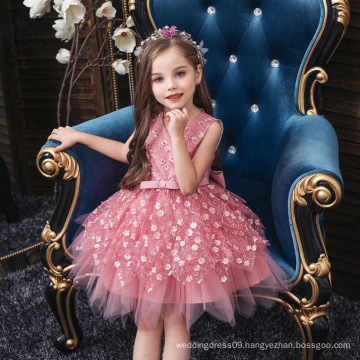 Girls Dress 2020 Brand Princess Dress Sleeveless Appliques Floral Design For Girls Party Dresses